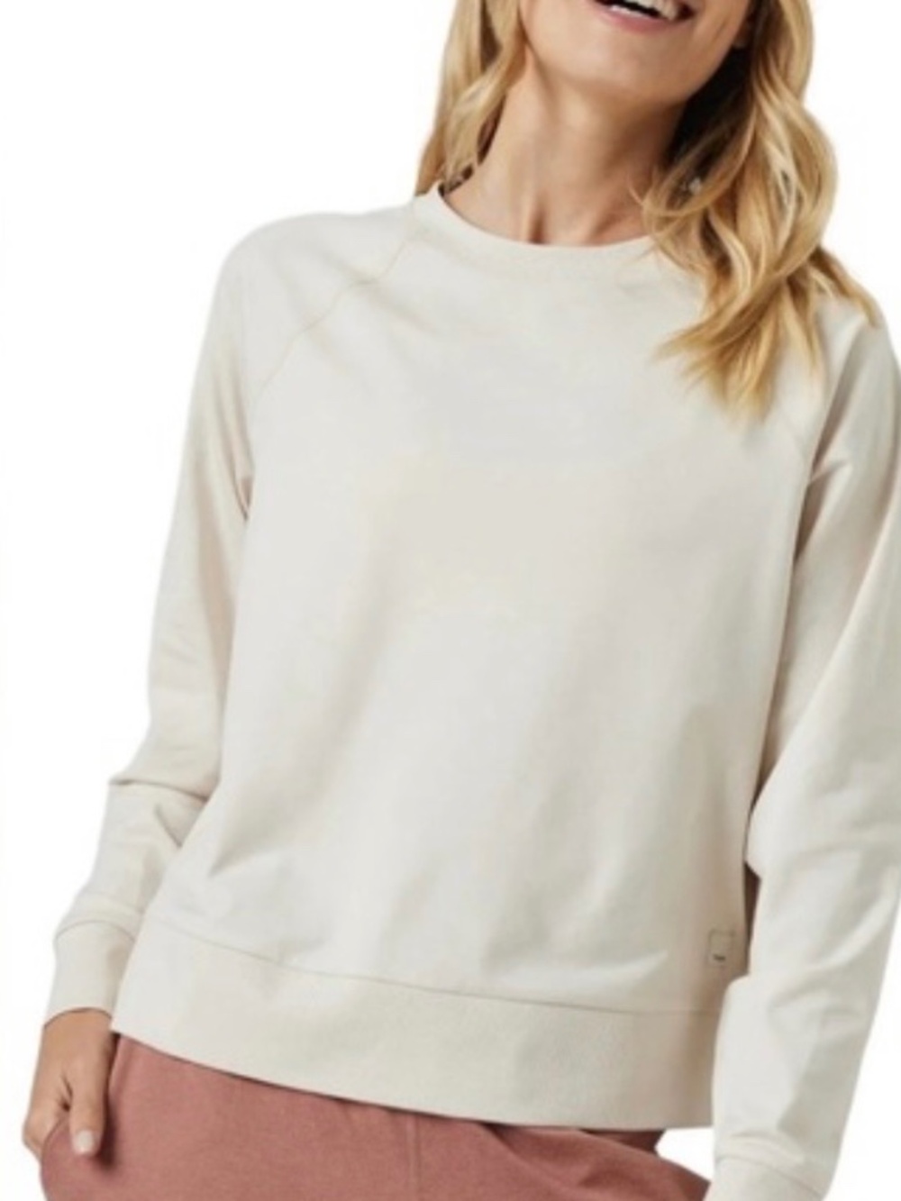 Vuori Cream Crew Neck Sweater